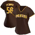 Women's No.56 Jeremiah Estrada San Diego Padres Brown Authentic Road Jersey