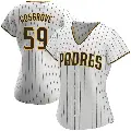 Women's No.59 Tom Cosgrove San Diego Padres White/Brown Authentic Home Jersey