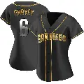 Women's No.6 Steve Garvey San Diego Padres Gold Replica Black en Alternate Jersey