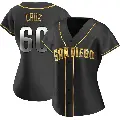 Women's No.60 Omar Cruz San Diego Padres Gold Replica Black en Alternate Jersey