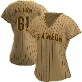Women's No.61 Matt Waldron San Diego Padres Tan/Brown Replica Alternate Jersey