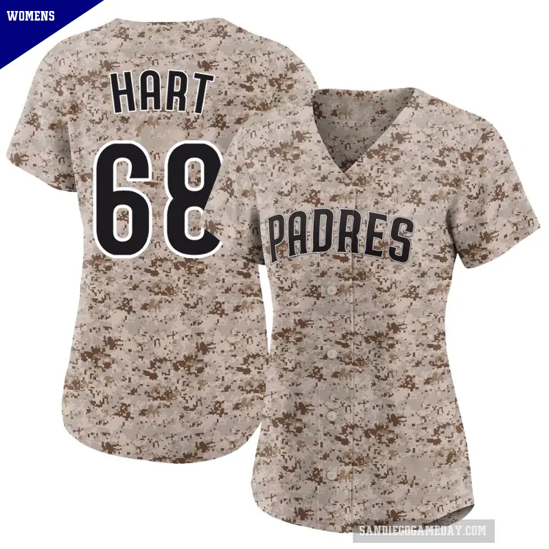 Women's No.68 Kyle Hart San Diego Padres Camo Limited 2nd Alternate Jersey
