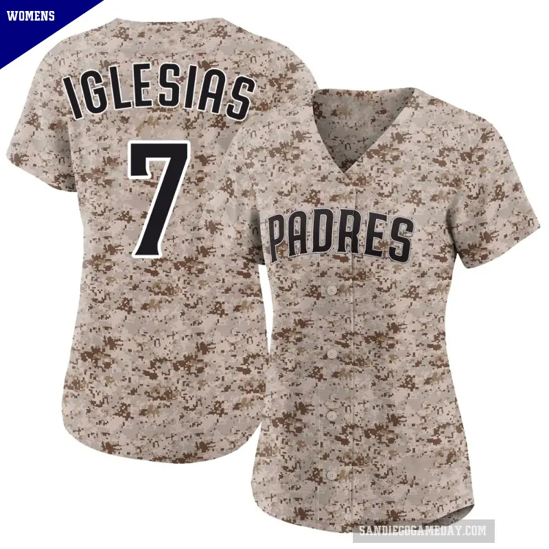 Women's No.7 Jose Iglesias San Diego Padres Camo Limited 2nd Alternate Jersey