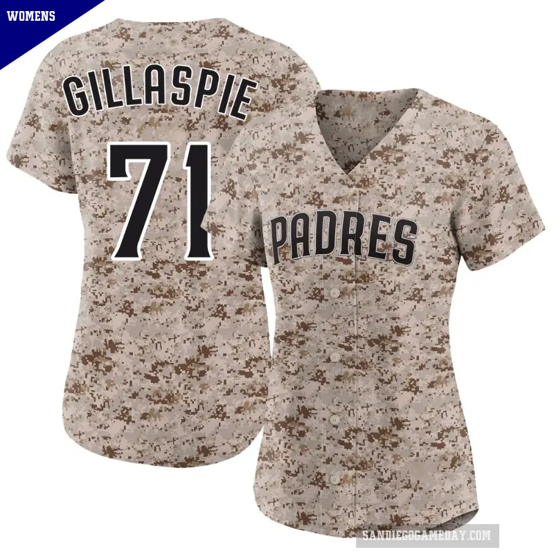 Women's No.71 Logan Gillaspie San Diego Padres Camo Limited 2nd Alternate Jersey