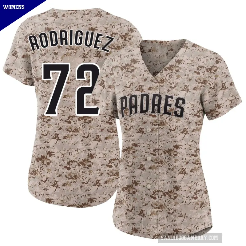 Women's No.72 Bradgley Rodriguez San Diego Padres Camo Limited 2nd Alternate Jersey