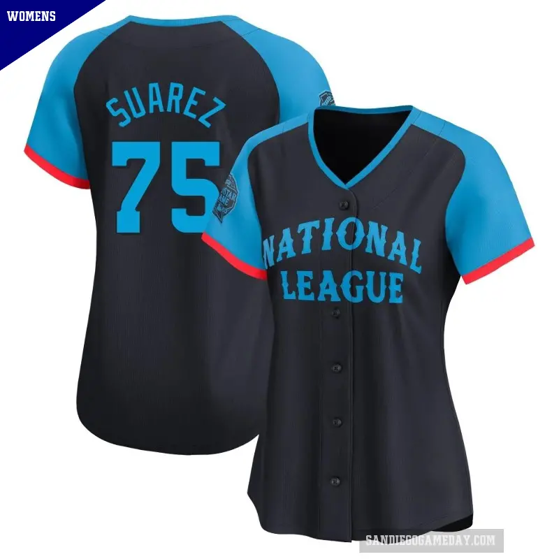 Women's No.75 Robert Suarez San Diego Padres Navy Limited National League 2024 All-Star Game Jersey