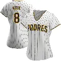 Women's No.8 John Kruk San Diego Padres White/Brown Authentic Home Jersey