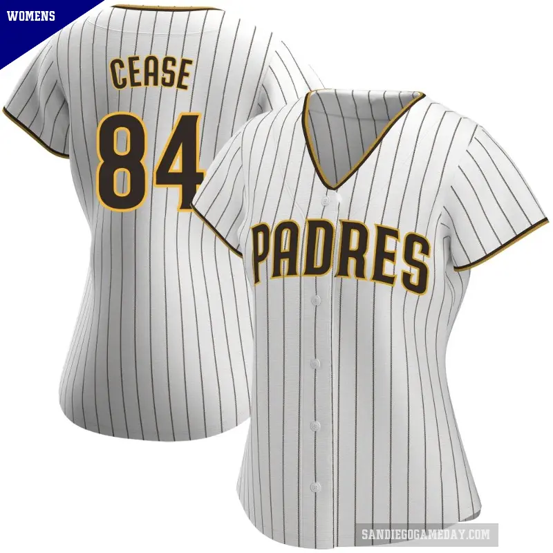 Women's No.84 Dylan Cease San Diego Padres White/Brown Authentic Home Jersey