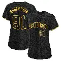 Women's No.91 Tyler Robertson San Diego Padres Black Replica Snake Skin City Jersey