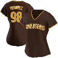 Women's No.98 Randy Vasquez San Diego Padres Brown Authentic Road Jersey