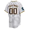 Youth No.00 Custom San Diego Padres White Replica 2024 World Tour Seoul Series Home Jersey