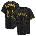 Youth No.12 Roberto Alomar San Diego Padres Black Replica Snake Skin City Jersey