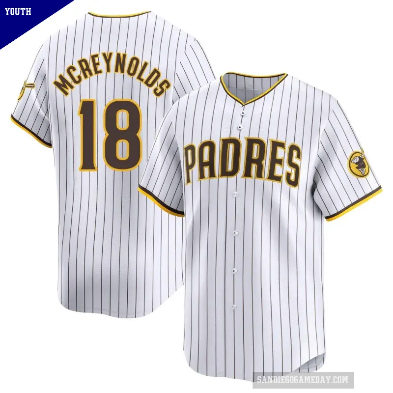 Youth No.18 Kevin Mcreynolds San Diego Padres White Limited Home Jersey