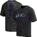 Youth No.2 Johnny Grubb San Diego Padres Black Replica Holographic Alternate Jersey