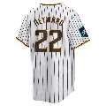 Youth No.22 Jason Heyward San Diego Padres White Replica 2024 World Tour Seoul Series Home Jersey