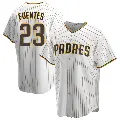 Youth No.23 Tito Fuentes San Diego Padres White/Brown Replica Home Jersey