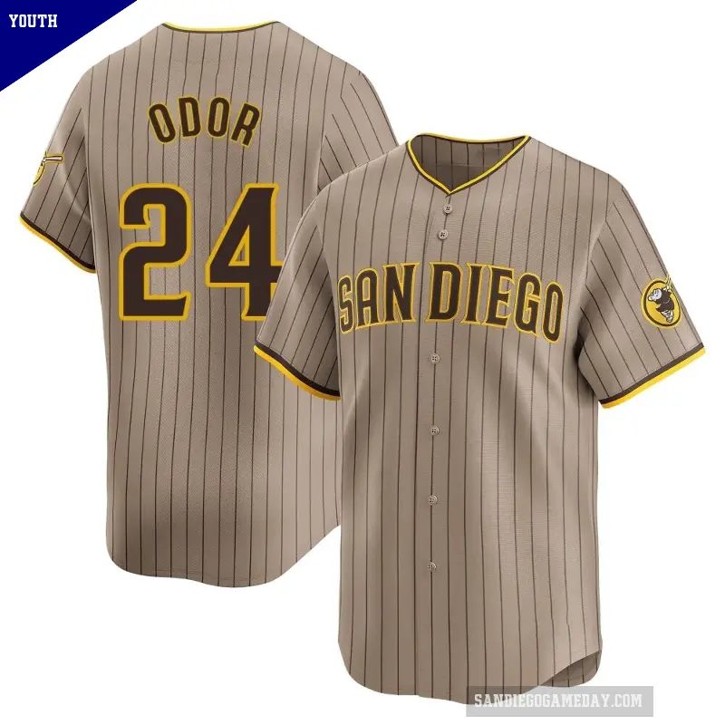 Youth No.24 Rougned Odor San Diego Padres Limited Tan Alternate Jersey