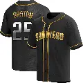 Youth No.25 Cito Gaston San Diego Padres Gold Replica Black en Alternate Jersey