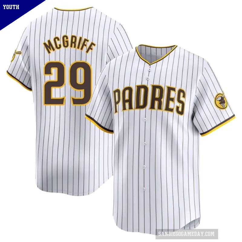 Youth No.29 Fred Mcgriff San Diego Padres White Limited Home Jersey