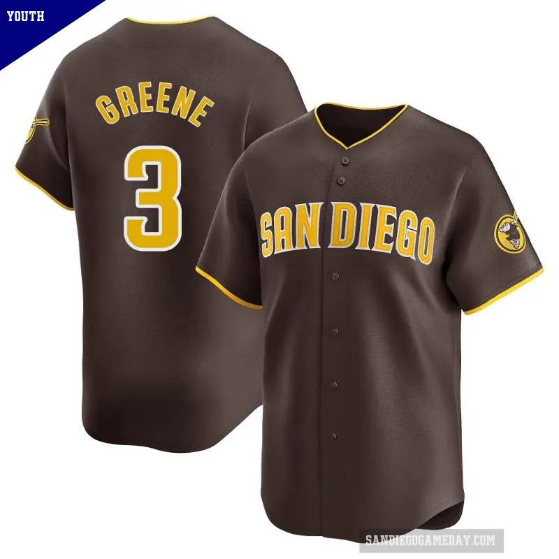 Youth No.3 Khalil Greene San Diego Padres Brown Limited Away Jersey