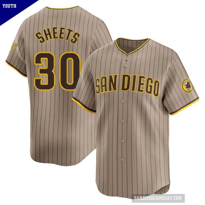 Youth No.30 Gavin Sheets San Diego Padres Limited Tan Alternate Jersey