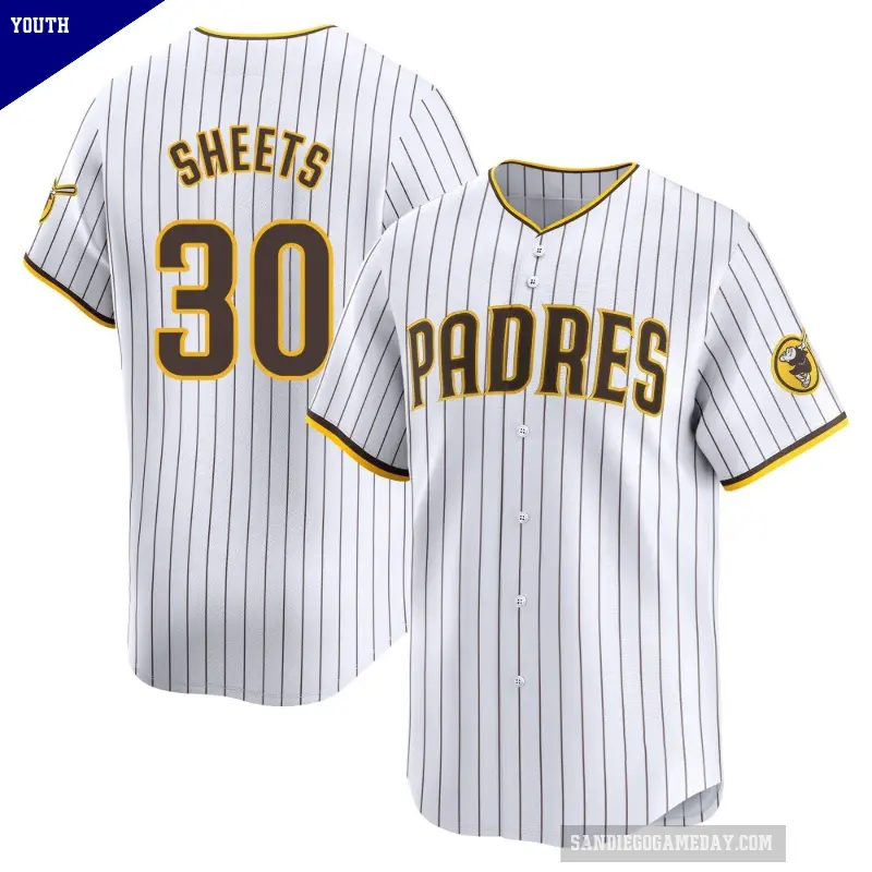 Youth No.30 Gavin Sheets San Diego Padres White Limited Home Jersey
