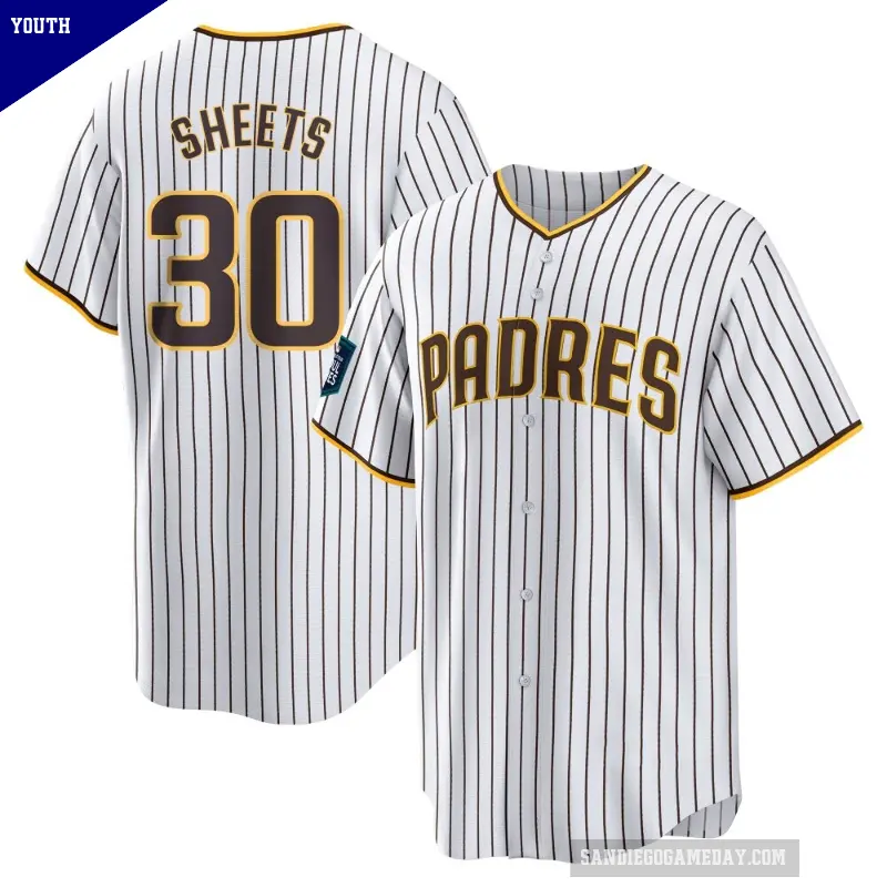 Youth No.30 Gavin Sheets San Diego Padres White Replica 2024 World Tour Seoul Series Home Jersey