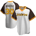 Youth No.30 Greg Maddux San Diego Padres White Replica Home Cooperstown Collection Jersey