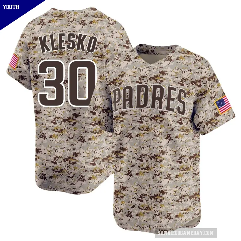 Youth No.30 Ryan Klesko San Diego Padres Camo Limited 2nd Alternate Jersey