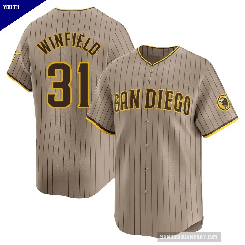 Youth No.31 Dave Winfield San Diego Padres Limited Tan Alternate Jersey