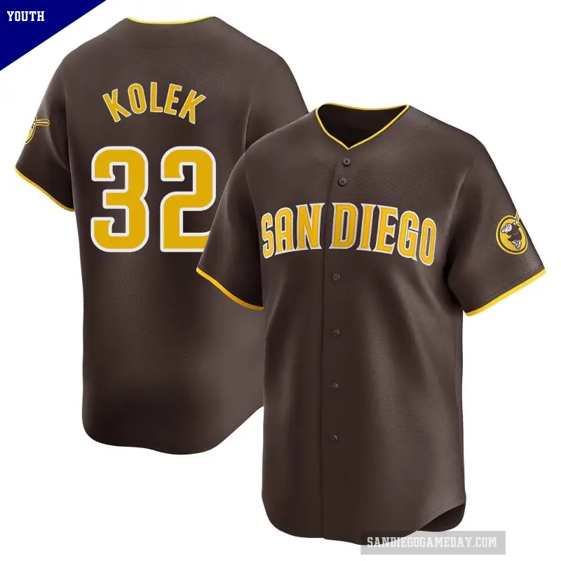 Youth No.32 Stephen Kolek San Diego Padres Brown Limited Away Jersey