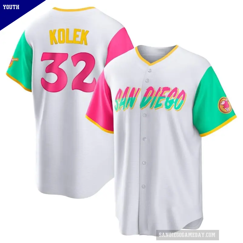 Youth No.32 Stephen Kolek San Diego Padres White Replica 2022 City Connect Jersey