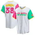 Youth No.38 Ryan Bergert San Diego Padres White Replica 2022 City Connect Jersey