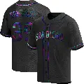 Youth No.39 Oscar Gonzalez San Diego Padres Black Replica Holographic Alternate Jersey