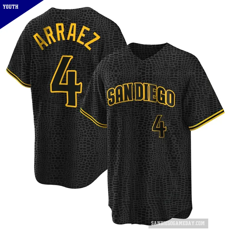 Youth No.4 Luis Arraez San Diego Padres Black Replica Snake Skin City Jersey