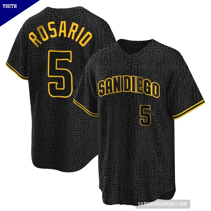 Youth No.5 Eguy Rosario San Diego Padres Black Replica Snake Skin City Jersey