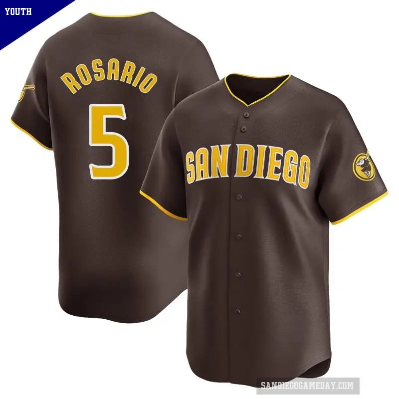 Youth No.5 Eguy Rosario San Diego Padres Brown Limited Away Jersey