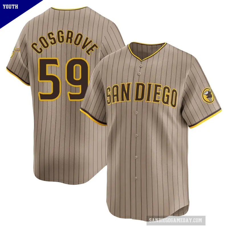 Youth No.59 Tom Cosgrove San Diego Padres Limited Tan Alternate Jersey