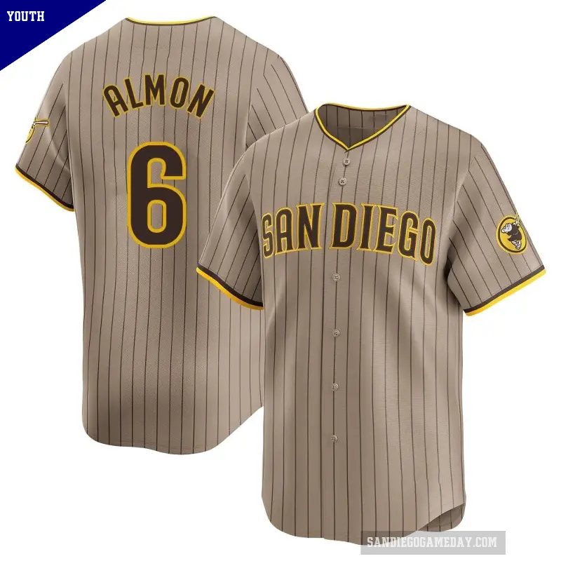 Youth No.6 Bill Almon San Diego Padres Limited Tan Alternate Jersey