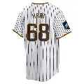 Youth No.68 Kyle Hart San Diego Padres White Replica 2024 World Tour Seoul Series Home Jersey