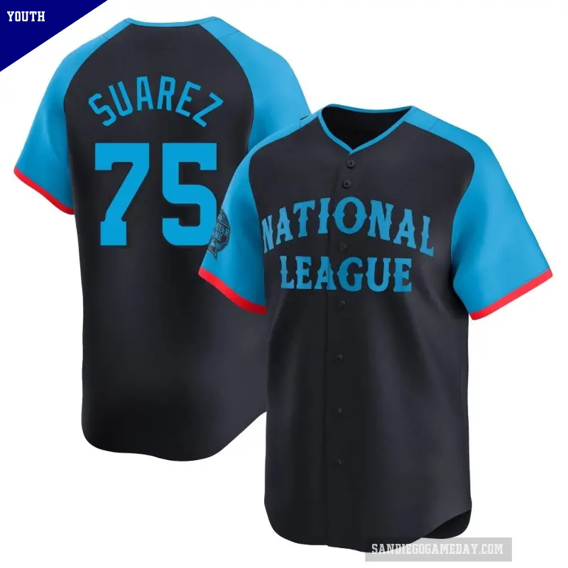 Youth No.75 Robert Suarez San Diego Padres Navy Limited National League 2024 All-Star Game Jersey