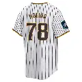 Youth No.78 Bryan Hoeing San Diego Padres White Replica 2024 World Tour Seoul Series Home Jersey