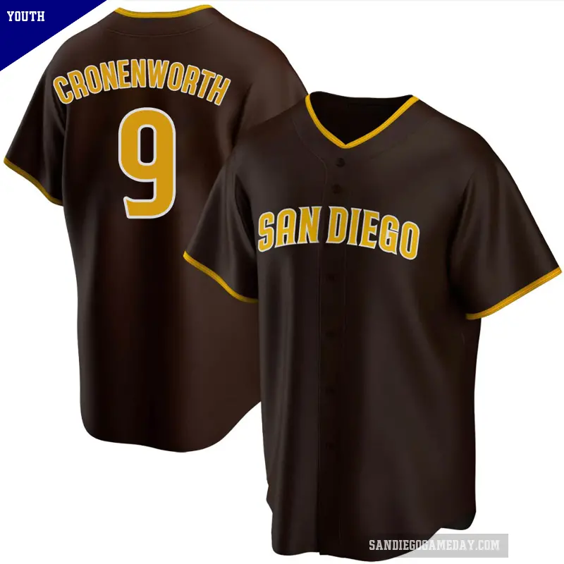 Youth No.9 Jake Cronenworth San Diego Padres Brown Replica Road Jersey