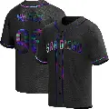 Youth No.96 Bobby Milacki San Diego Padres Black Replica Holographic Alternate Jersey